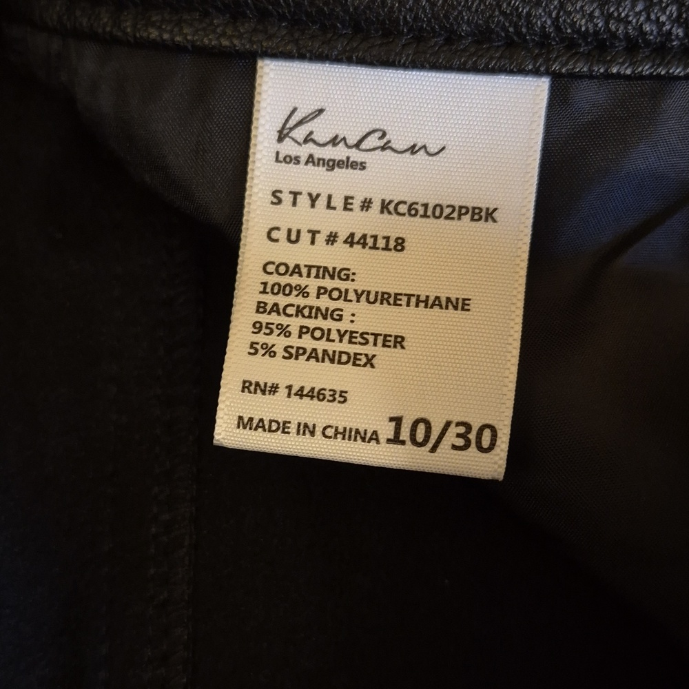 KanCan Black Faux Leather  Pants - Picture 3 of 5